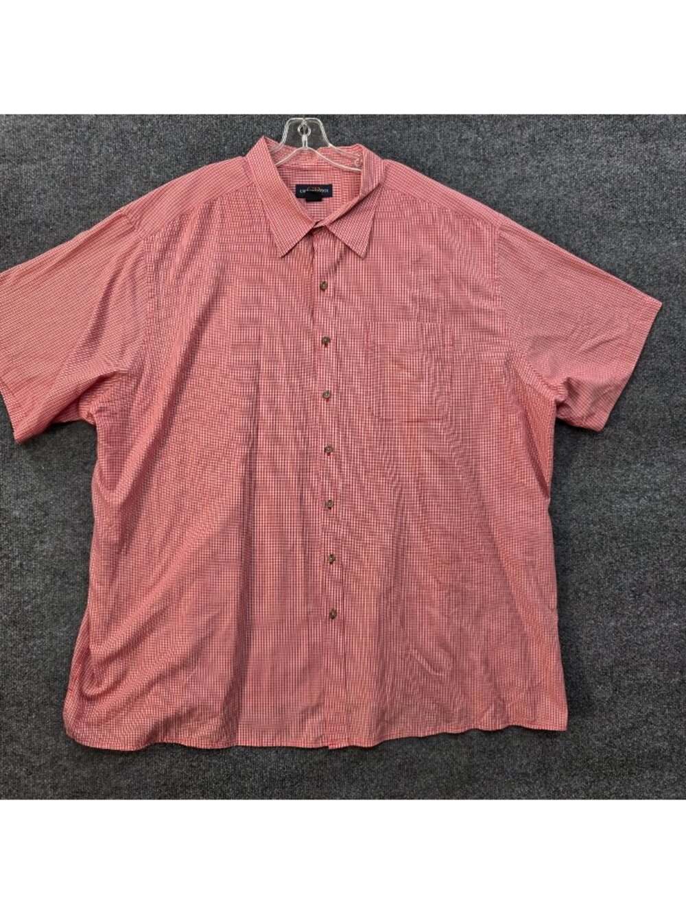 Canyon Ridge Grid Check Button Down Shirt 4XL Red Cotton Old Money Vacation